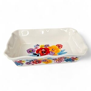 Pioneer Woman Flea Market Floral Casserole Dish 8x12 Ceramic Rectangular Baker